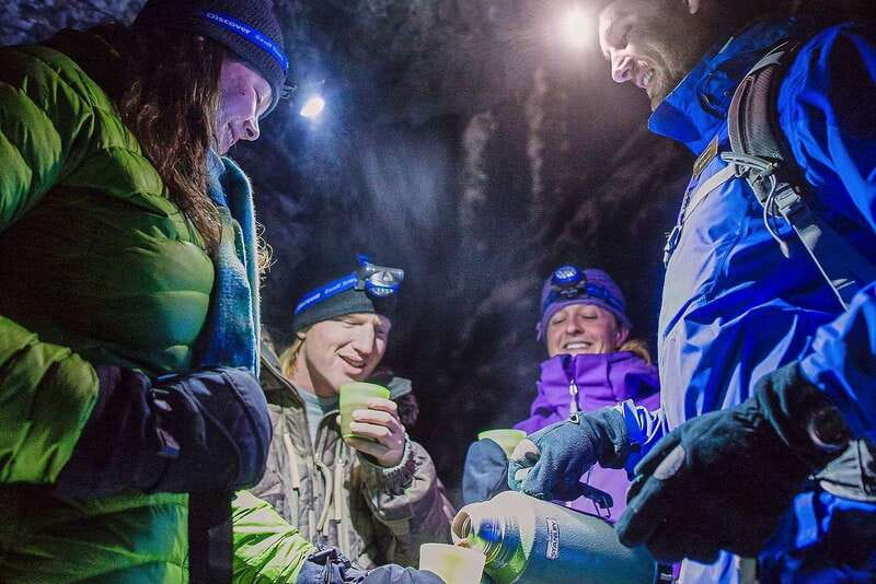 Banff: Johnston Canyon Evening Icewalk - Ice Cleats, Poles, and Winter Hiking Tips at the Trailhead