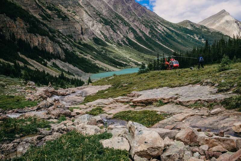 Canadian Rockies: Private Helicopter Tour and Hike for Two - One Hour to Twin Falls: Hike or Snowshoe (Weather Dependent)