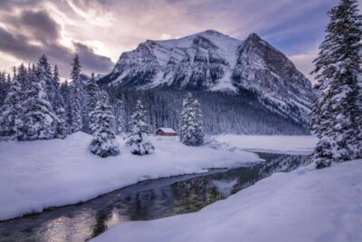From Banff: Winter Wonderland; Lake Louise & Johnston Canyon - Pickup and getting geared up in Banff