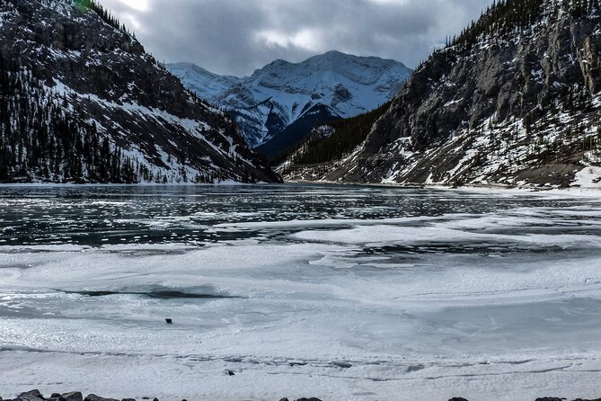 Grassi Lake and Grotto Canyon Hiking Calgary/Canmore/Banff - Grotto Canyon ice walk: limestone cliffs, pictographs, and winter footing